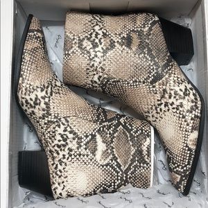 NWT Snakeskin Booties